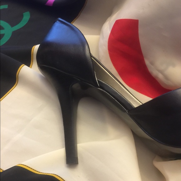 Black Leather Heels - Picture 2 of 6